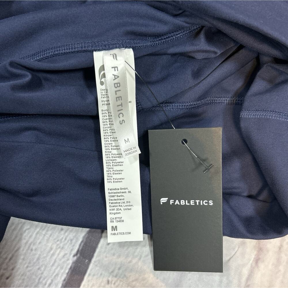 PureLuxe High Waisted Foldover Pants Women M Navy Wide Leg Yoga Lounge NWT - Picture 4 of 5